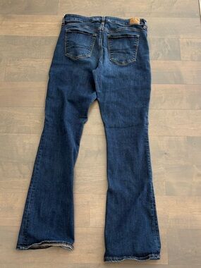 American Eagle Outfitters Dark Blue Flare Jeans Size 12 Long